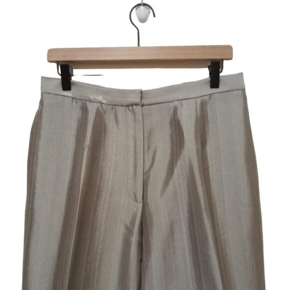 Nicola Silver Pin Striped Double Breasted 2 Piece Pants Suit Sz 10 - Picture 10 of 13